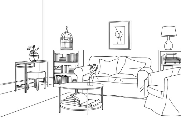 Interior&Architecture Line Art Vol.1 in Illustrations - product preview 1