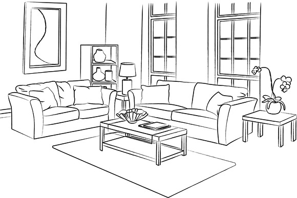 Interior&Architecture Line Art Vol.1 in Illustrations - product preview 7