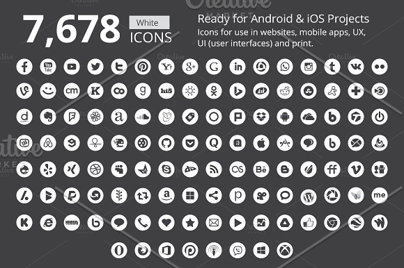 240 Round B/W Social Media Icons in Vector Social Icons - product preview 2