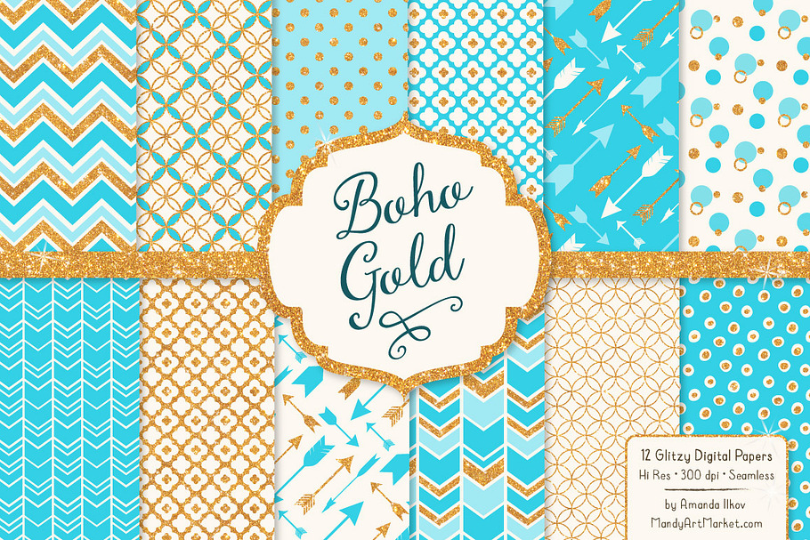 Tropical Blue Glitter Patterns in Patterns - product preview 8