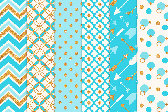 Tropical Blue Glitter Patterns in Patterns - product preview 1