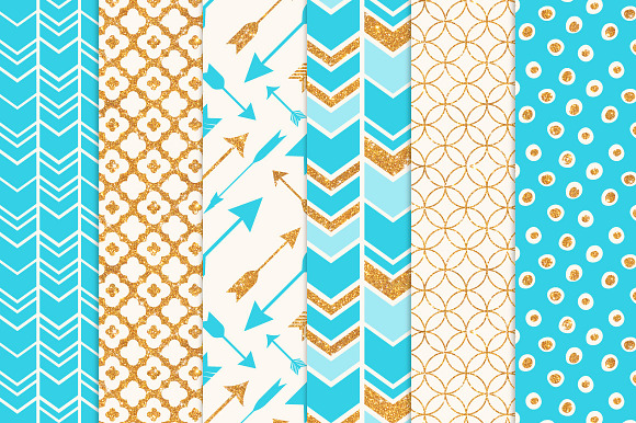 Tropical Blue Glitter Patterns in Patterns - product preview 2