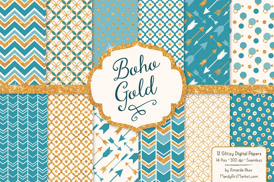Vintage Blue Glitter Patterns in Patterns - product preview 8