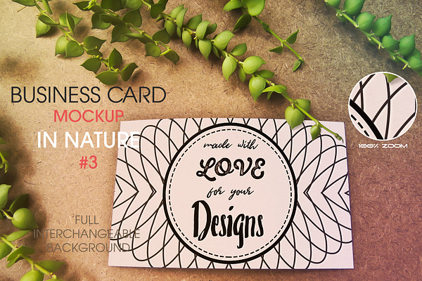Business Card in Nature 3 MockUp