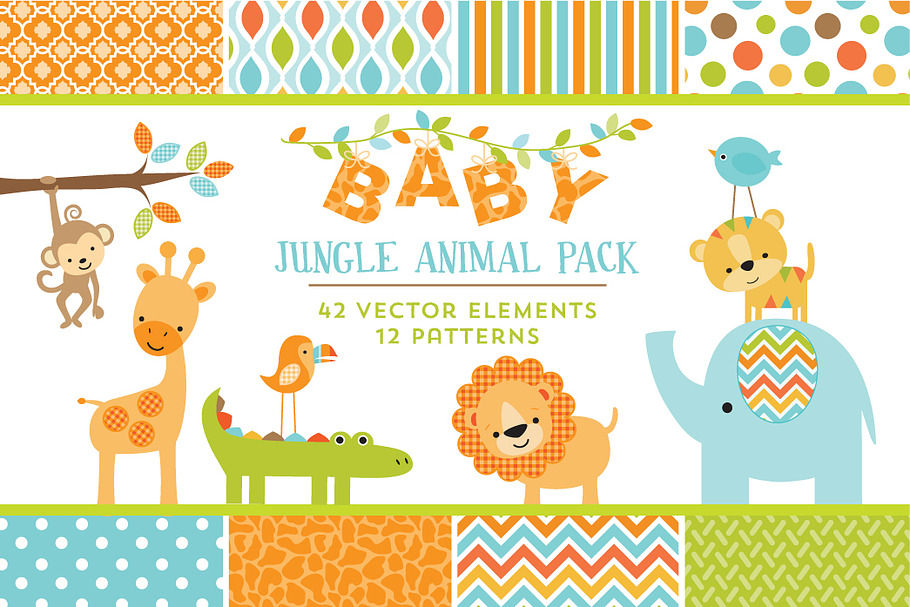 Baby Jungle Animal Pack in Illustrations - product preview 8