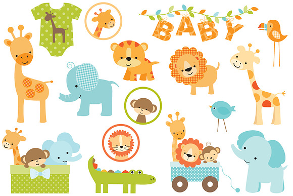 Baby Jungle Animal Pack in Illustrations - product preview 1