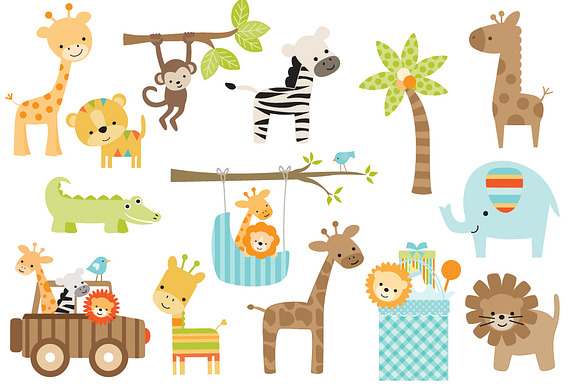 Baby Jungle Animal Pack in Illustrations - product preview 3