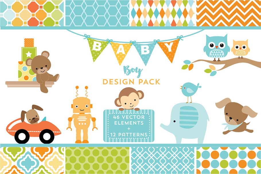Baby Boy Design Pack in Illustrations - product preview 8