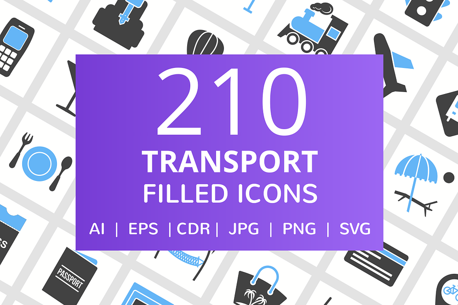 210 Transport Filled Icons