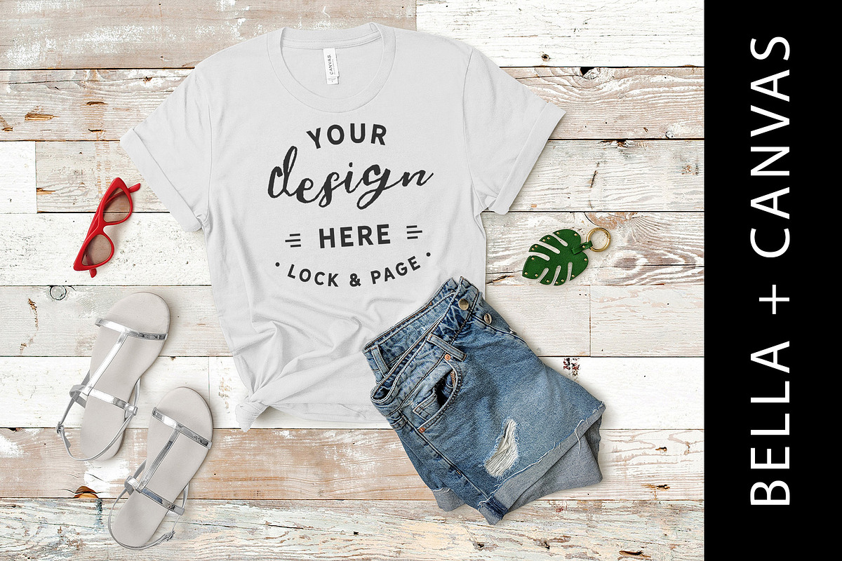Bella Canvas Silver TShirt Mockup in Product Mockups - product preview 8