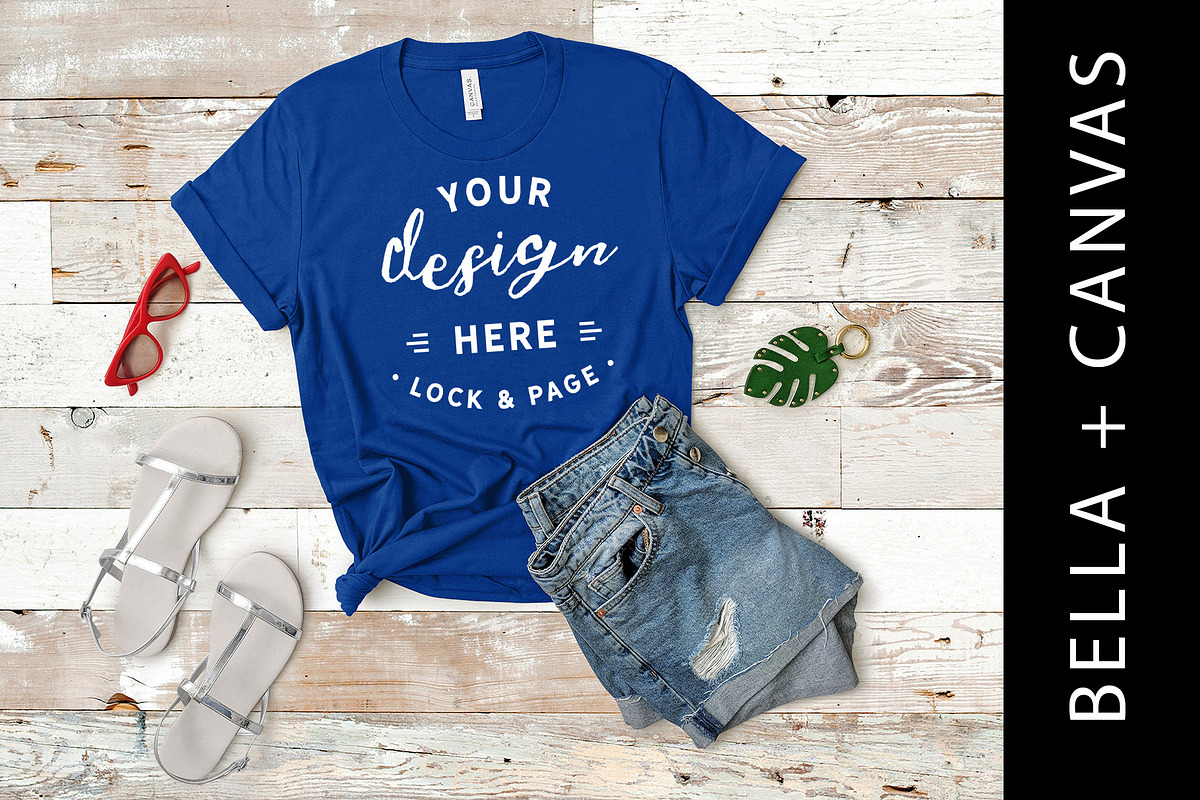 Bella Canvas True Blue TShirt Mockup in Product Mockups - product preview 8