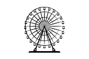 Ferris wheel vector black on white 