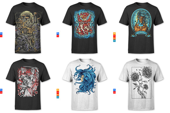 100 T-Shirt and Merchandise Graphics in Illustrations - product preview 13