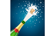 Champagne bottle. Explode traditional