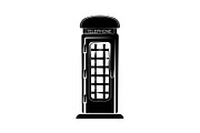 Phone booth vector black on white 
