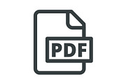 The usual icon pdf. Simple, convenient. Black and white isolated Vector illustration flat Download PDF file