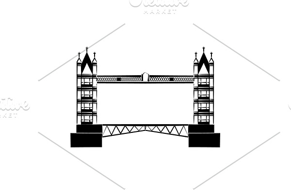 Tower Bridge. London Bridge black 