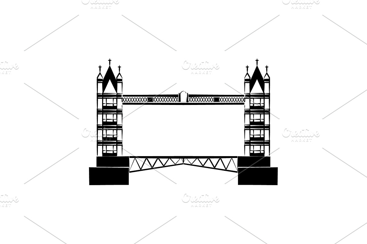 Tower Bridge. London Bridge black  in Graphics - product preview 8