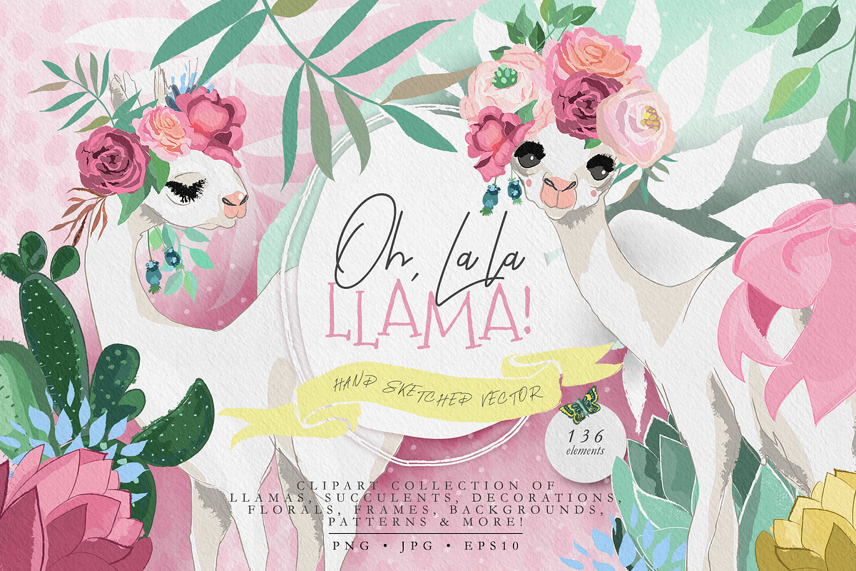 Oh La La Llama in Illustrations - product preview 8