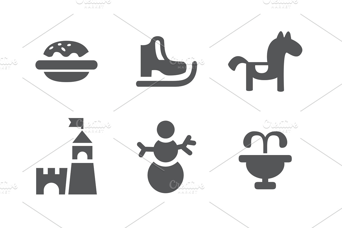 Set of children entertainment icons in Illustrations - product preview 8