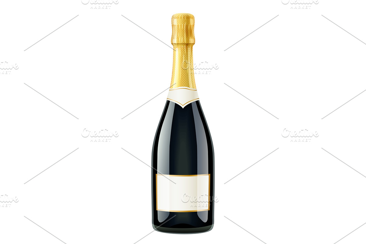 Champagne. Wine bottle. French in Illustrations - product preview 8