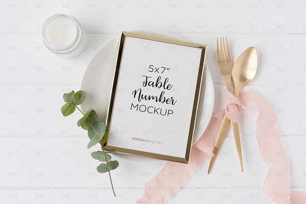 Wedding Table Number or Menu Mockup 