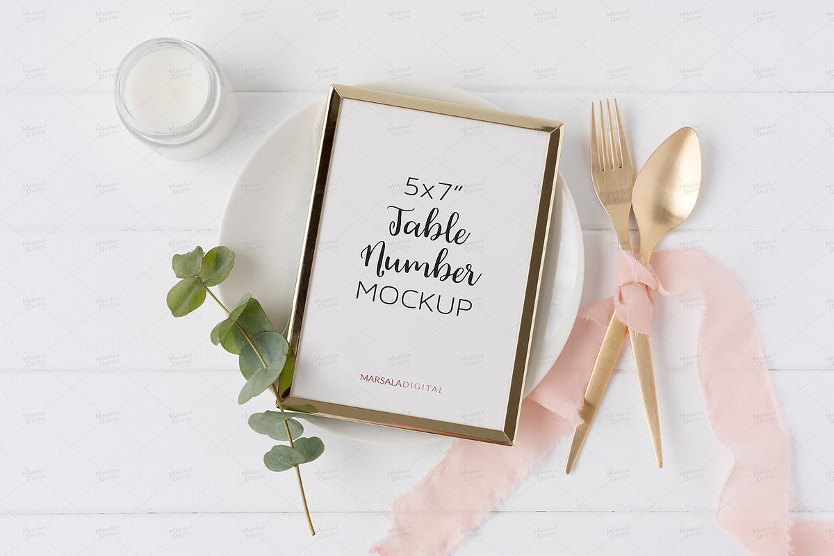 Wedding Table Number or Menu Mockup  in Print Mockups - product preview 8