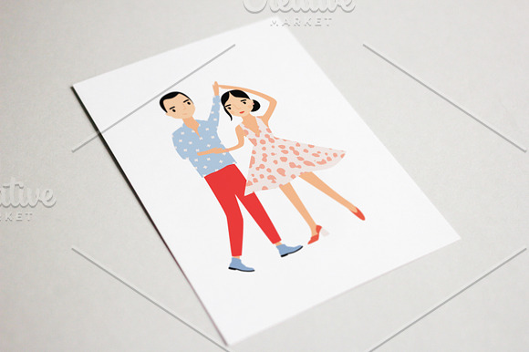 Set of couple in love in Illustrations - product preview 6