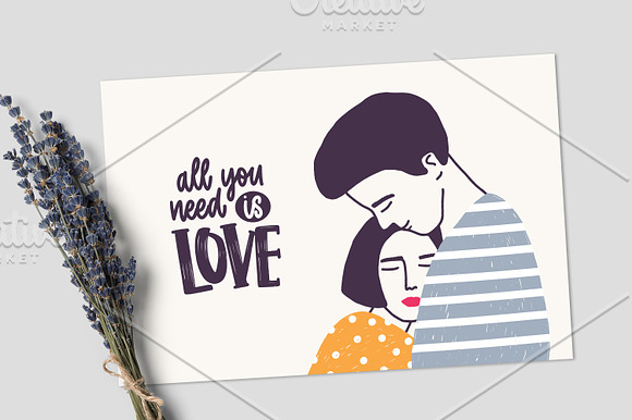 Set of couples in love in Illustrations - product preview 3