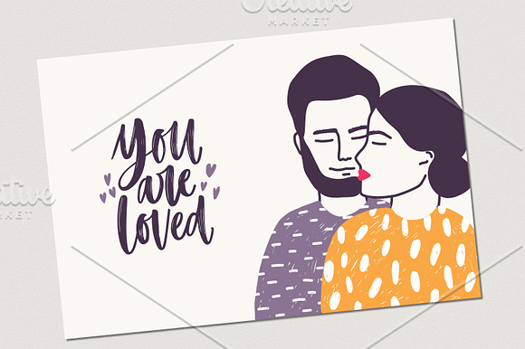 Set of couples in love in Illustrations - product preview 5