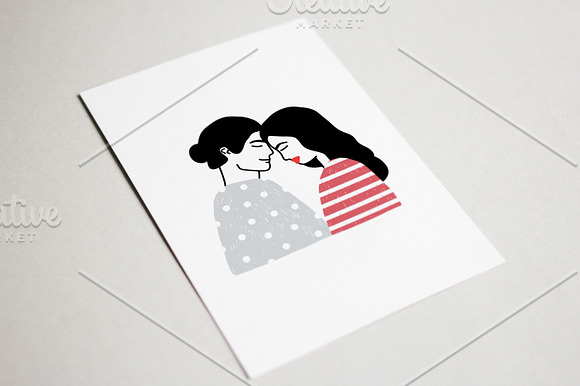 Set of couples in love in Illustrations - product preview 6