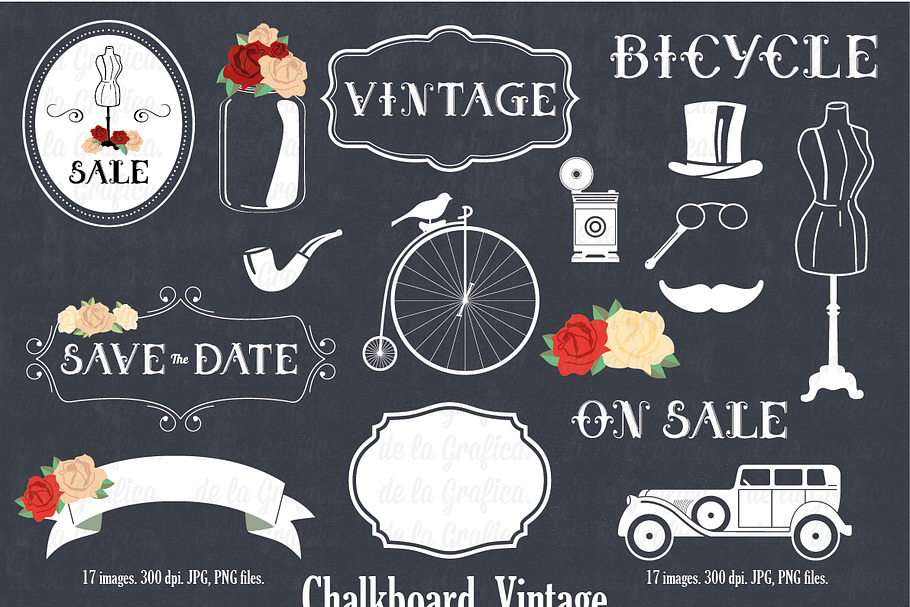 Chalkboard Vintage in Illustrations - product preview 8
