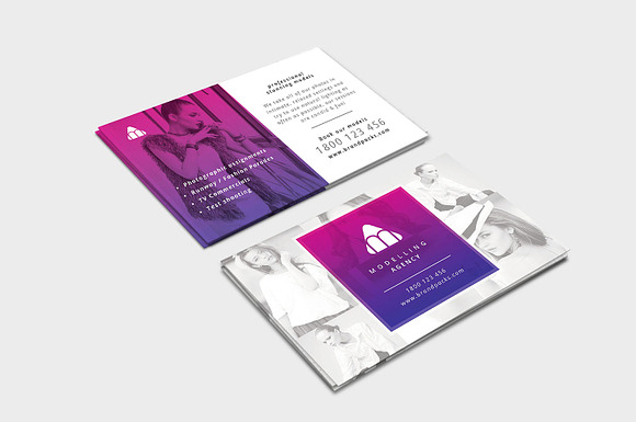 Modelling Agency Business Card in Business Card Templates - product preview 1