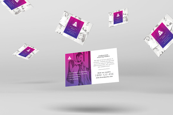 Modelling Agency Business Card in Business Card Templates - product preview 3