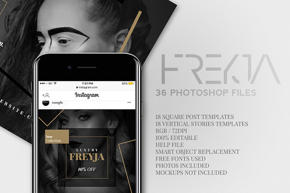 Freyja - Instagram Posts & Stories in Instagram Templates - product preview 3