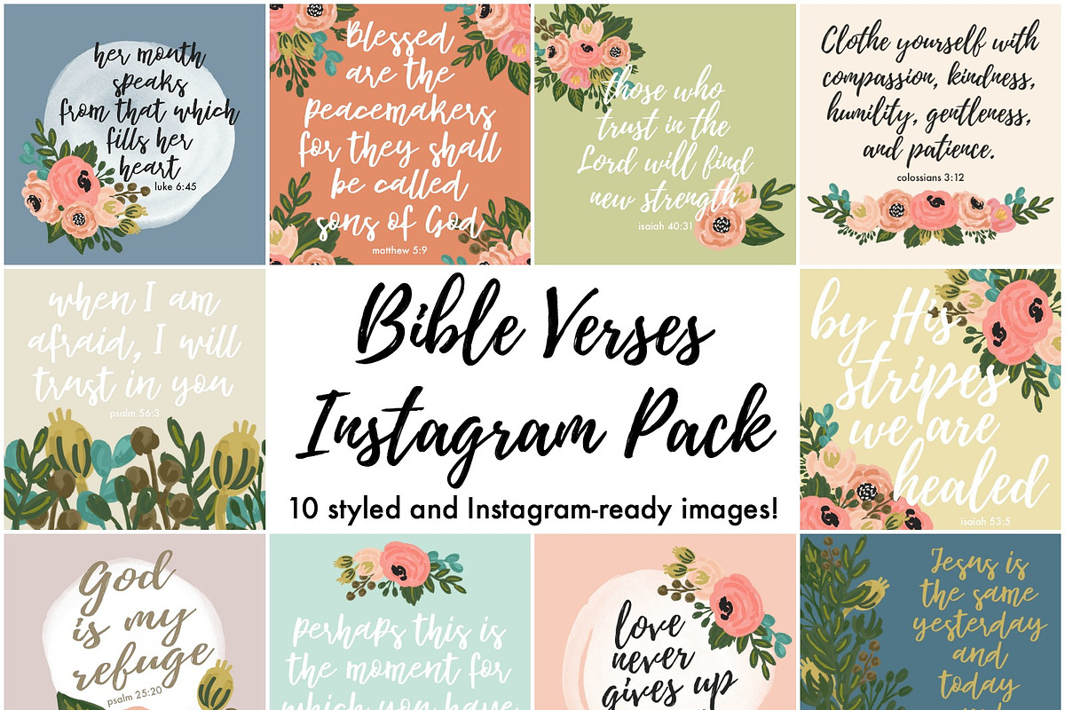10 Bible Verse Instagram Photo Pack in Instagram Templates - product preview 8