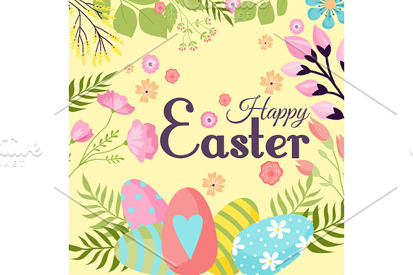 Easter background design vector holiday celebration party wallpaper greeting colorful egg fabric textile illustration.