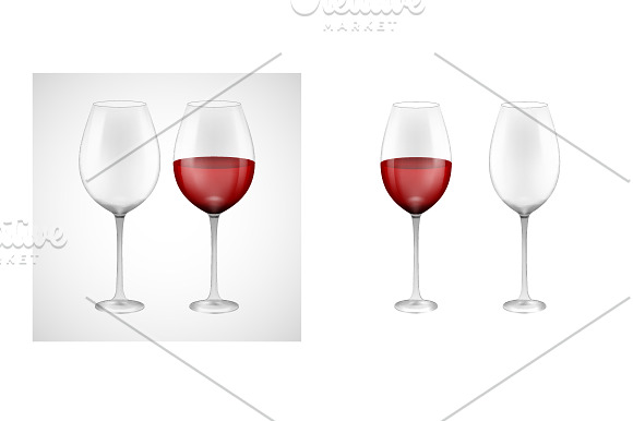 Wineglasses with red wine in Product Mockups - product preview 1