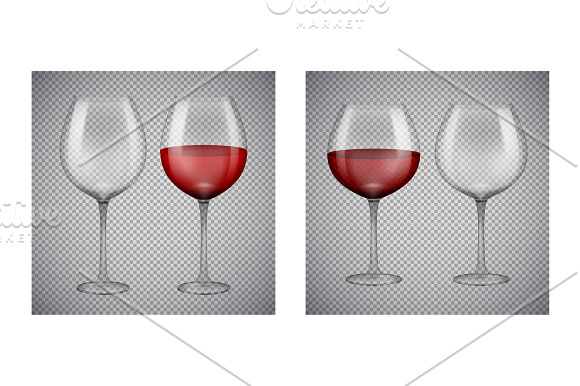 Wineglasses with red wine in Product Mockups - product preview 2
