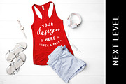 Next Level 1533 Red Tank Top Mockup