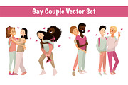 Gay people vector Valentine set