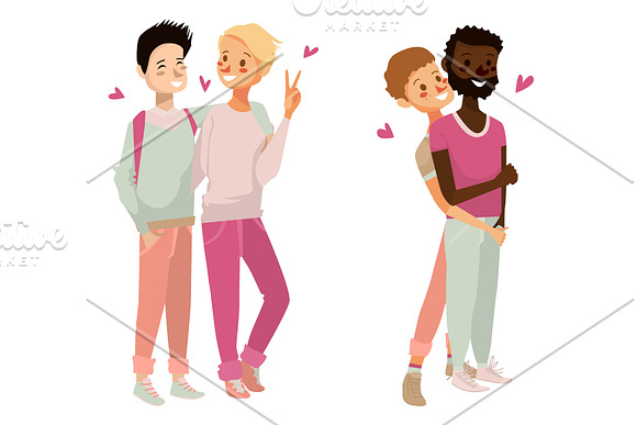 Gay people vector Valentine set in Illustrations - product preview 1