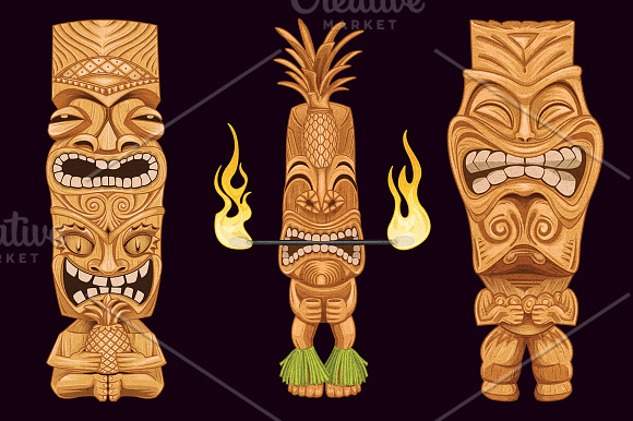 Tiki Totem Illustrations Elements in Illustrations - product preview 1