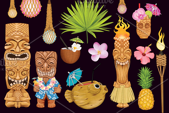 Tiki Totem Illustrations Elements in Illustrations - product preview 4
