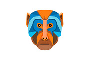 Rhesus Macaque Head Flat Icon