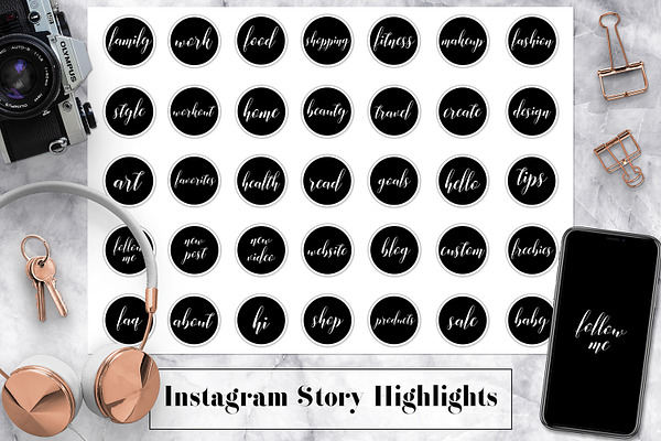 B&W Instagram Story Highlights