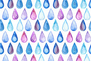 Vector Seamless Pattern with Drops