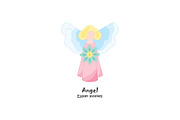 illustration. Angel with a flower