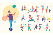 People Doing Sport Active Vector Illustration