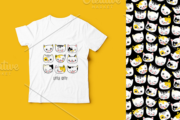 Set of funny cats stickers in Illustrations - product preview 3